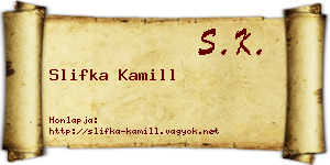 Slifka Kamill névjegykártya